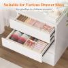 imageLifewit Drawer Organizer Clothes for Closet 16 Pack 3 Sizes Underwear Wardrobe Drawer Dividers Fabric Foldable Dresser Storage Organizer Bins for Sock Bra Lingerie Undies GreyKhaki