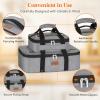 imageLifewit Duo Insulated Casserole Carrier for Hot or Cold Food Lasagna Holder 2 Compartments Thermal Lunch Tote for Potluck Parties Cookouts Fits 9quotx13quot Casserole Dish GrayGray