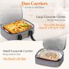 imageLifewit Duo Insulated Casserole Carrier for Hot or Cold Food Lasagna Holder 2 Compartments Thermal Lunch Tote for Potluck Parties Cookouts Fits 9quotx13quot Casserole Dish GrayGray