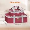 imageLifewit Duo Insulated Casserole Carrier for Hot or Cold Food Lasagna Holder 2 Compartments Thermal Lunch Tote for Potluck Parties Cookouts Fits 9quotx13quot Casserole Dish GrayRed