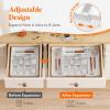 imageLifewit Expandable Silverware Drawer Organizer 224 x 167 x 2 inches Adjustable Utensil Cutlery Tray for kitchen Plastic Flatware Spoon Fork Knives Holder Storage Divider1 Pack GrayWhite