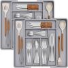 imageLifewit Expandable Silverware Drawer Organizer 224 x 167 x 2 inches Adjustable Utensil Cutlery Tray for kitchen Plastic Flatware Spoon Fork Knives Holder Storage Divider1 Pack GrayGray