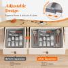 imageLifewit Expandable Silverware Drawer Organizer 224 x 167 x 2 inches Adjustable Utensil Cutlery Tray for kitchen Plastic Flatware Spoon Fork Knives Holder Storage Divider1 Pack GrayGray