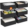 imageLifewit Fabric Extra Large Trapezoid Closet Storage Bins for Shelf 6 Pack Closet Organizer Baskets with Handles Foldable Clothes Containers for Book Purse 197quot x 11quot x 79quot 23L Light GrayBlack