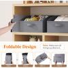 imageLifewit Fabric Extra Large Trapezoid Closet Storage Bins for Shelf 6 Pack Closet Organizer Baskets with Handles Foldable Clothes Containers for Book Purse 197quot x 11quot x 79quot 23L Light GrayGray
