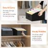 imageLifewit Fabric Extra Large Trapezoid Closet Storage Bins for Shelf 6 Pack Closet Organizer Baskets with Handles Foldable Clothes Containers for Book Purse 197quot x 11quot x 79quot 23L Light GrayBlack
