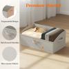 imageLifewit Fabric Extra Large Trapezoid Closet Storage Bins for Shelf 6 Pack Closet Organizer Baskets with Handles Foldable Clothes Containers for Book Purse 197quot x 11quot x 79quot 23L Light GrayLight Gray