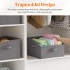 imageLifewit Fabric Extra Large Trapezoid Closet Storage Bins for Shelf 6 Pack Closet Organizer Baskets with Handles Foldable Clothes Containers for Book Purse 197quot x 11quot x 79quot 23L Light GrayGray