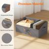 imageLifewit Fabric Extra Large Trapezoid Closet Storage Bins for Shelf 6 Pack Closet Organizer Baskets with Handles Foldable Clothes Containers for Book Purse 197quot x 11quot x 79quot 23L Light GrayGray