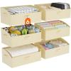 imageLifewit Fabric Extra Large Trapezoid Closet Storage Bins for Shelf 6 Pack Closet Organizer Baskets with Handles Foldable Clothes Containers for Book Purse 197quot x 11quot x 79quot 23L Light GrayBeige