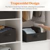 imageLifewit Fabric Extra Large Trapezoid Closet Storage Bins for Shelf 6 Pack Closet Organizer Baskets with Handles Foldable Clothes Containers for Book Purse 197quot x 11quot x 79quot 23L Light GrayBlack