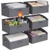 imageLifewit Fabric Extra Large Trapezoid Closet Storage Bins for Shelf 6 Pack Closet Organizer Baskets with Handles Foldable Clothes Containers for Book Purse 197quot x 11quot x 79quot 23L Light GrayGray