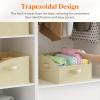 imageLifewit Fabric Extra Large Trapezoid Closet Storage Bins for Shelf 6 Pack Closet Organizer Baskets with Handles Foldable Clothes Containers for Book Purse 197quot x 11quot x 79quot 23L Light GrayBeige