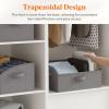 imageLifewit Fabric Extra Large Trapezoid Closet Storage Bins for Shelf 6 Pack Closet Organizer Baskets with Handles Foldable Clothes Containers for Book Purse 197quot x 11quot x 79quot 23L Light GrayGray