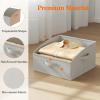 imageLifewit Fabric Extra Large Trapezoid Closet Storage Bins for Shelf 6 Pack Closet Organizer Baskets with Handles Foldable Clothes Containers for Book Purse 197quot x 11quot x 79quot 23L Light GrayLight Gray