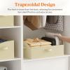imageLifewit Fabric Extra Large Trapezoid Closet Storage Bins for Shelf 6 Pack Closet Organizer Baskets with Handles Foldable Clothes Containers for Book Purse 197quot x 11quot x 79quot 23L Light GrayBeige