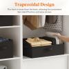 imageLifewit Fabric Extra Large Trapezoid Closet Storage Bins for Shelf 6 Pack Closet Organizer Baskets with Handles Foldable Clothes Containers for Book Purse 197quot x 11quot x 79quot 23L Light GrayBlack