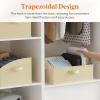 imageLifewit Fabric Extra Large Trapezoid Closet Storage Bins for Shelf 6 Pack Closet Organizer Baskets with Handles Foldable Clothes Containers for Book Purse 197quot x 11quot x 79quot 23L Light GrayBeige