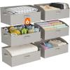 imageLifewit Fabric Extra Large Trapezoid Closet Storage Bins for Shelf 6 Pack Closet Organizer Baskets with Handles Foldable Clothes Containers for Book Purse 197quot x 11quot x 79quot 23L Light GrayLight Gray