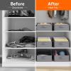 imageLifewit Fabric Extra Large Trapezoid Closet Storage Bins for Shelf 6 Pack Closet Organizer Baskets with Handles Foldable Clothes Containers for Book Purse 197quot x 11quot x 79quot 23L Light GrayGray