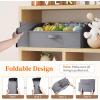 imageLifewit Fabric Extra Large Trapezoid Closet Storage Bins for Shelf 6 Pack Closet Organizer Baskets with Handles Foldable Clothes Containers for Book Purse 197quot x 11quot x 79quot 23L Light GrayGray
