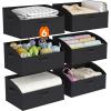 imageLifewit Fabric Extra Large Trapezoid Closet Storage Bins for Shelf 6 Pack Closet Organizer Baskets with Handles Foldable Clothes Containers for Book Purse 197quot x 11quot x 79quot 23L Light GrayBlack