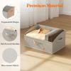 imageLifewit Fabric Extra Large Trapezoid Closet Storage Bins for Shelf 6 Pack Closet Organizer Baskets with Handles Foldable Clothes Containers for Book Purse 197quot x 11quot x 79quot 23L Light GrayLight Gray