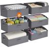 imageLifewit Fabric Extra Large Trapezoid Closet Storage Bins for Shelf 6 Pack Closet Organizer Baskets with Handles Foldable Clothes Containers for Book Purse 197quot x 11quot x 79quot 23L Light GrayGray