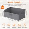 imageLifewit Fabric Extra Large Trapezoid Closet Storage Bins for Shelf 6 Pack Closet Organizer Baskets with Handles Foldable Clothes Containers for Book Purse 197quot x 11quot x 79quot 23L Light GrayGray