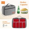 imageLifewit Freezable Lunch Box Insulated Reusable Lunch Bag with 2 Ice Packs Mini Cooler Snack Bag for Bento Box for Salad Sandwich Snacks fo Men Women for Work Black 5LGray