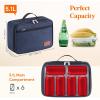 imageLifewit Freezable Lunch Box Insulated Reusable Lunch Bag with 2 Ice Packs Mini Cooler Snack Bag for Bento Box for Salad Sandwich Snacks fo Men Women for Work Black 5LDark Blue
