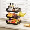 imageLifewit Fruit Basket for Kitchen Counter 3 Tier Fruit Bowl with Banana Hanger Vegetable Storage Stand Holder Organizer for Bread Snack Produce Black