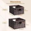 imageLifewit Handwoven PP Wicker Storage Basket Waterproof Imitation Rattan Basket with Builtin Handles Rectangle Baskets for Organizing Shelves Pantry Burlywood 2Pack LargeMediumBlack