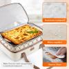 imageLifewit Insulated Casserole Carrier for Hot or Cold Food Casserole Dish Bag Carrying Case Lasagna Lugger Holder for PotluckPartiesPicnicCookouts Fits 9quotx13quot Baking Dish BlackBeige