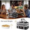 imageLifewit Insulated Double Casserole Carrier Thermal Lunch Tote for Potluck Parties Picnic Beach Fits 9 x 13 Inches Casserole Dish Expandable by Mid Zipper GreyBlackFlowers