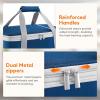 imageLifewit Insulated Double Casserole Carrier Thermal Lunch Tote for Potluck Parties Picnic Beach Fits 9 x 13 Inches Casserole Dish Expandable by Mid Zipper GreyPure Blue