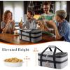 imageLifewit Insulated Double Casserole Carrier Thermal Lunch Tote for Potluck Parties Picnic Beach Fits 9 x 13 Inches Casserole Dish Expandable by Mid Zipper GreyGray