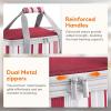 imageLifewit Insulated Double Casserole Carrier Thermal Lunch Tote for Potluck Parties Picnic Beach Fits 9 x 13 Inches Casserole Dish Expandable by Mid Zipper GreyRed