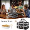 imageLifewit Insulated Double Casserole Carrier Thermal Lunch Tote for Potluck Parties Picnic Beach Fits 9 x 13 Inches Casserole Dish Expandable by Mid Zipper GreyBlackGeometric