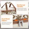 imageLifewit Insulated Double Casserole Carrier Thermal Lunch Tote for Potluck Parties Picnic Beach Fits 9 x 13 Inches Casserole Dish Expandable by Mid Zipper GreyCreamflowers