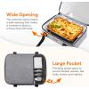 imageLifewit Insulated Double Casserole Carrier Thermal Lunch Tote for Potluck Parties Picnic Beach Fits 9 x 13 Inches Casserole Dish Expandable by Mid Zipper GreyGray