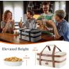 imageLifewit Insulated Double Casserole Carrier Thermal Lunch Tote for Potluck Parties Picnic Beach Fits 9 x 13 Inches Casserole Dish Expandable by Mid Zipper GreyCream