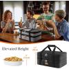 imageLifewit Insulated Double Casserole Carrier Thermal Lunch Tote for Potluck Parties Picnic Beach Fits 9 x 13 Inches Casserole Dish Expandable by Mid Zipper GreyBlack
