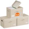 imageLifewit Large Clothes Storage Bins with Lids Fabric Foldable Storage Boxes with Handles Decorative Closet Organizer Stackable Cube Baskets Container for Bedroom Office 2 Packs 345L Beige3