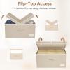 imageLifewit Large Clothes Storage Bins with Lids Fabric Foldable Storage Boxes with Handles Decorative Closet Organizer Stackable Cube Baskets Container for Bedroom Office 2 Packs 345L Beige5