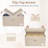 imageLifewit Large Clothes Storage Bins with Lids Fabric Foldable Storage Boxes with Handles Decorative Closet Organizer Stackable Cube Baskets Container for Bedroom Office 2 Packs 345L Beige2