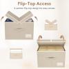imageLifewit Large Clothes Storage Bins with Lids Fabric Foldable Storage Boxes with Handles Decorative Closet Organizer Stackable Cube Baskets Container for Bedroom Office 2 Packs 345L Beige5