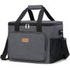 imageLifewit Large Lunch Bag Insulated Lunch Box Soft Cooler Cooling Tote for Adult Men Women Gray 24Can 15LDark Gray