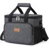 imageLifewit Large Lunch Bag Insulated Lunch Box Soft Cooler Cooling Tote for Adult Men Women Gray 24Can 15LDark Gray