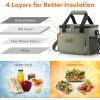 imageLifewit Large Lunch Bag Insulated Lunch Box Soft Cooler Cooling Tote for Adult Men Women Gray 24Can 15LDark Green